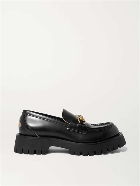 gucci backless loafers|Gucci horsebit detailed leather loafers.